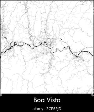 Boa Vista mappa della città, Brasile - poster cartografico vettoriale topografico Illustrazione Vettoriale