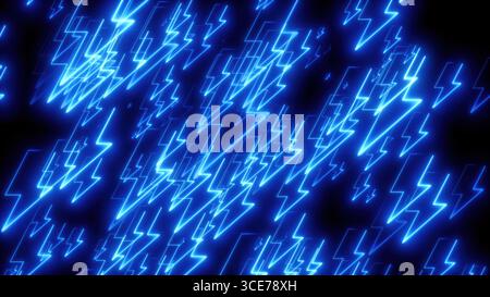 Molti fulmini. Rendering 3d generato dal computer Foto Stock