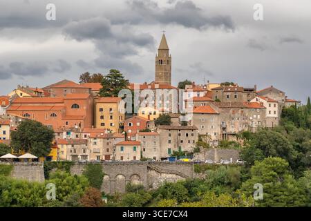 Centro storico di Labin, penisola istriana, Croazia Foto Stock