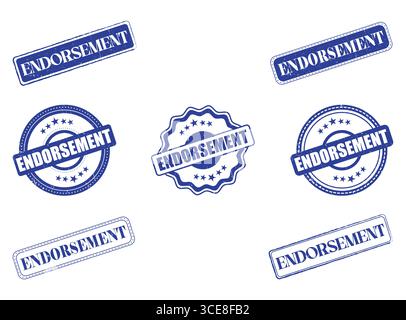 Una raccolta di timbri e sigilli in gomma di approvazione Illustrazione Vettoriale