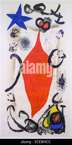 JOAN MIRO 1893 - 1983. La grande Ecaillere (la Grand Vendedora de ostras) il grande venditore di Oyser. 1975. Litografia su velum. Foto Stock