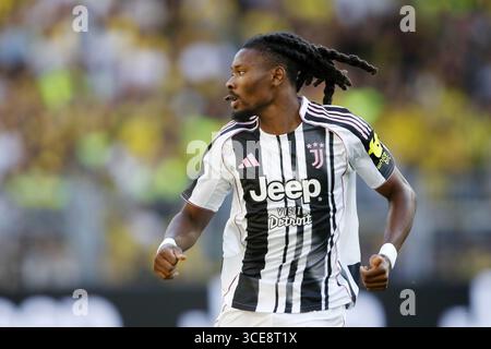 DORTMUND - Khephren Thuram della Juventus FC durante una partita amichevole tra Borussia Dortmund e Juventus allo stadio Signal Iduna Park il 10 agosto 2025, a Dortmund, in Germania. ANP | Hollandse Hoogte | BART STOUTJESDIJK Foto Stock