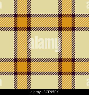 Tessuto donna senza cuciture, motivo tartan a quadri professionale. Migliore sfondo in tessuto vettoriale con tavolozza di colori chiari e ambrati. Illustrazione Vettoriale
