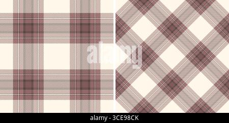 Due motivi di tartan senza cuciture. Un'estetica morbida e vintage. Ideale per sfondi, tessuti o dettagli di design. Struttura accogliente, tradizionale e versatile. Illustrazione Vettoriale
