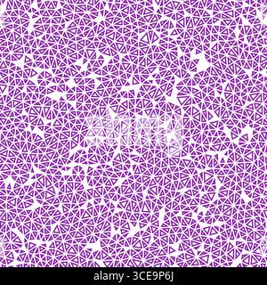 Sfondo geometrico. Piccoli triangoli. Stile a tinta unita. Sagome geometriche delineate. Modello ripetibile. Nebbia viola Fantastici tessere vettoriali. Illustrazione Vettoriale
