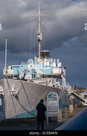 HMCS Sackville Corvette, Canada la più antica nave da guerra e ufficiale Memoriale Navale dal 1985, Halifax Harbour, Halifax, Nova Scotia, Canada Foto Stock