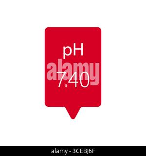 Icona pH Blood. Livello normale di ph nel sangue umano. Concetto di assistenza sanitaria. Illustrazione del vettore piatto Illustrazione Vettoriale