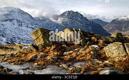 Tryfan di Y Foel Goch Foto Stock
