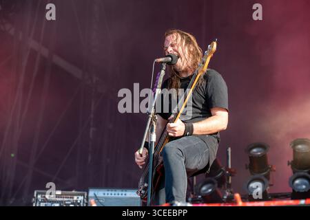 19 giugno 2025: Gli Airbourne si esibiscono all'Hellfest Open Air festival a Clisson, in Francia Foto Stock