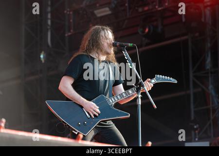 19 giugno 2025: Gli Airbourne si esibiscono all'Hellfest Open Air festival a Clisson, in Francia Foto Stock