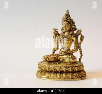 Scultura tibetana di bronzo Gilt di Tara Foto Stock