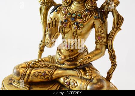 Scultura tibetana di bronzo Gilt di Tara Foto Stock