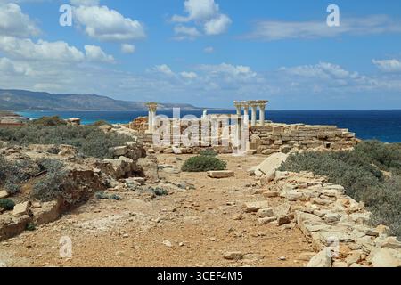 Chiesa Occidentale di epoca bizantina a Susa, sulla costa della Libia orientale Foto Stock