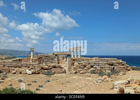 Chiesa Occidentale di epoca bizantina a Susa, sulla costa della Libia orientale Foto Stock