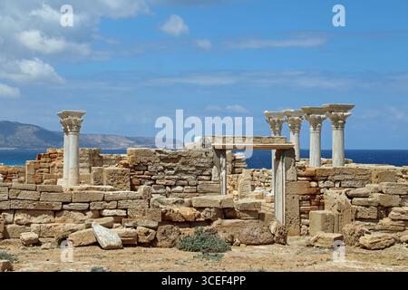 Chiesa Occidentale di epoca bizantina a Susa, sulla costa della Libia orientale Foto Stock