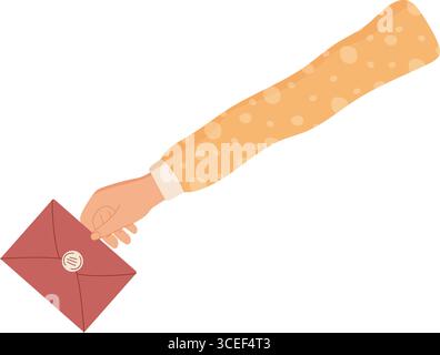 Messaggio di feedback con mano piatta Illustrazione Vettoriale