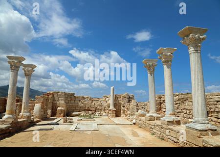 Chiesa Occidentale di epoca bizantina a Susa, sulla costa della Libia orientale Foto Stock
