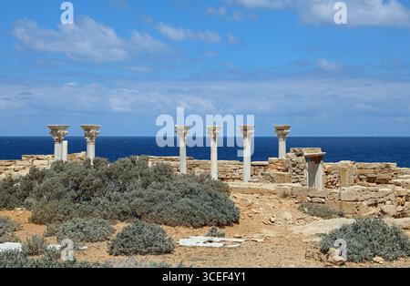 Chiesa Occidentale di epoca bizantina a Susa, sulla costa della Libia orientale Foto Stock
