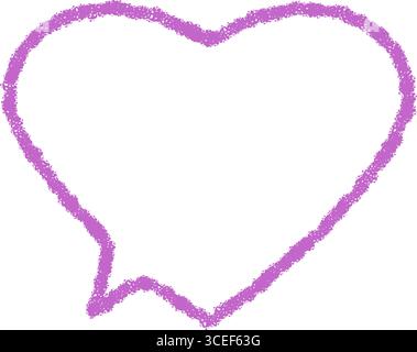 Bolla vocale a forma di cuore di gesso disegnata a mano Illustrazione Vettoriale