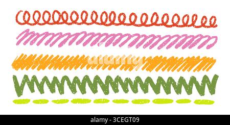 Matita di colore pastello sottolineata. Illustrazione Vettoriale
