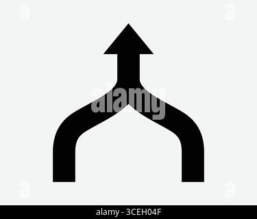 Icona Freccia Unione due frecce Unione di simboli di segnaletica stradale strategia consolidamento combinazione percorso Unione avanzamento integrazione Unione Unione Unione Unione combinazione integrazione Unite Illustrazione Vettoriale
