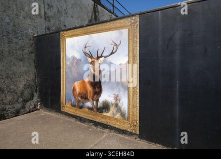 replica del quadro di glen dipinto sul muro del mare, cromer, norfolk settentrionale, inghilterra Foto Stock