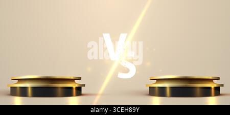 Moderno rispetto allo sfondo con podi ed effetti di raggi. Illustrazione vettoriale Illustrazione Vettoriale