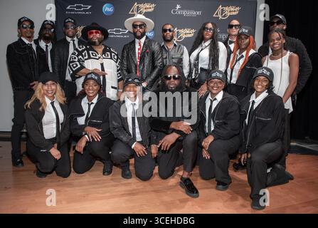 Nashville, Stati Uniti. 15 agosto 2025. Trap star nell'area stampa durante il 40° Annual Stellar Awards al National Museum of African American Music il 15 agosto 2025 a Nashville, Tennessee. (Foto di Mike Ware/Sipa USA) credito: SIPA USA/Alamy Live News Foto Stock