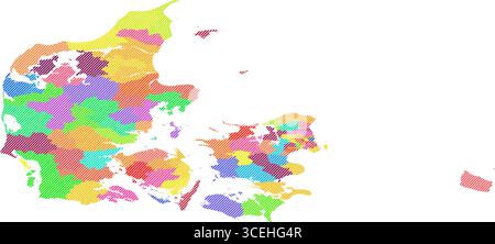 Illustrazione mappa ombreggiata della Danimarca – Cartografia vettoriale realistica per poster, presentazioni e progetti educativi Illustrazione Vettoriale