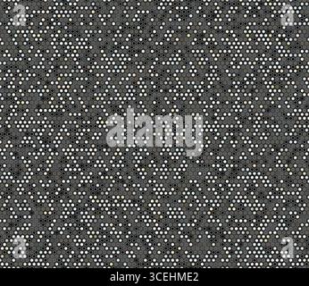 Sfondo mosaico. Elementi geometrici di vari stili e colori. Forme esagonali piccole. Modello a piastrelle. Sfondo senza interruzioni. Illustrazione Vettoriale