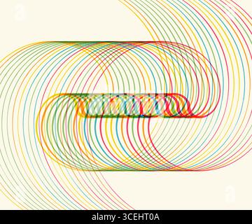 Sfondo astratto dinamico con linee curve sovrapposte. Design vibrante a onda geometrica perfetto per progetti digitali, copertina di presentazione, poster desi Illustrazione Vettoriale