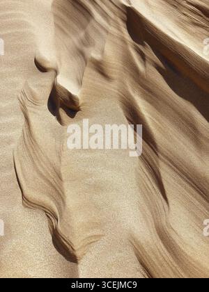Dune di sabbia scolpite dal vento texture nel deserto - motivo naturale astratto. Foto Stock