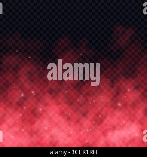 Nebbia rossa magica, fumo o nuvola. Effetto vettoriale Illustrazione Vettoriale