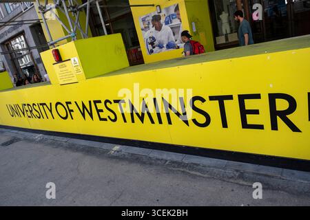 University of Westminster Regent Street l'8 agosto 2025 a Londra, Regno Unito. L'Università di Westminster è un'università pubblica con sede a Londra. Foto Stock