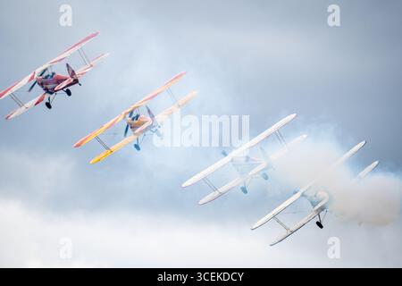 IWM Duxford Summer Airshow Stampe Formation Team Foto Stock