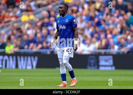 Liverpool, Inghilterra, Regno Unito. 09 agosto 2025. Idrissa Gueye di Everton durante la partita amichevole tra Everton FC e AS Roma pre-season all'Hill Dickinson Stadium, Liverpool, Inghilterra, Regno Unito il 9 agosto 2025Credit: Ryan Crockett/Every Second Media Credit: Every Second Media/Alamy Live News Foto Stock
