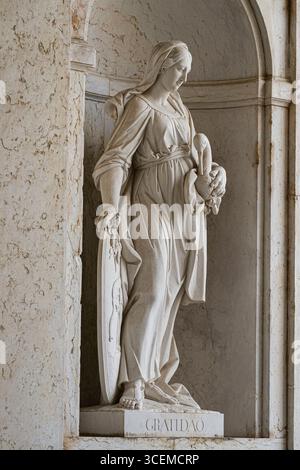 Scultura di donna, Ajuda Palazzo Nazionale, Ajuda, Lisbona, regione Lisboa, Portogallo Foto Stock