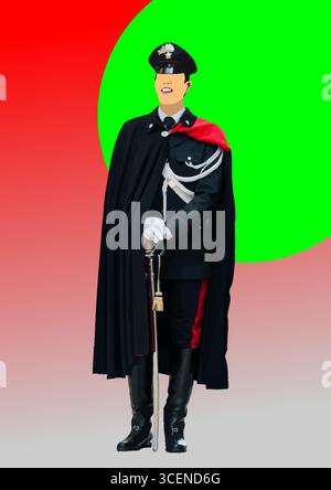 Guardia italiana. illustrazione vettoriale colore 3d. Illustrazione Vettoriale