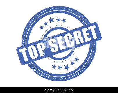 Una guarnizione in gomma TOP SECRET con un cerchio punteggiato Illustrazione Vettoriale