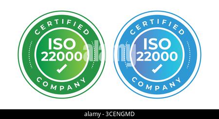 Illustrazione vettoriale aziendale certificata ISO 22000 Illustrazione Vettoriale