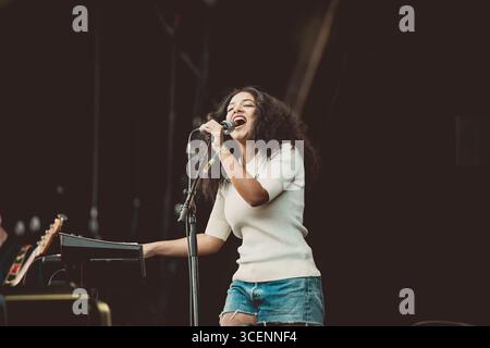 English Teacher band live dal Wythenshawe Park a Wythenshawe Manchester UK by Adam Edwards 15.08.2025 Foto Stock