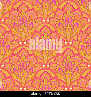 Vivace motivo a ripetizione in stile Mandala Illustrazione Vettoriale