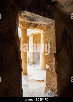 Tomba 3, necropoli di Kato Pafos, Tombe dei Re, Paphos, Cipro Foto Stock