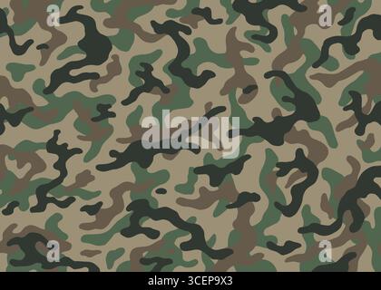 motivo mimetico verde. illustrazione di sfondo vettoriale per l'uso nella progettazione di web, banner, sfondo o superfici Illustrazione Vettoriale