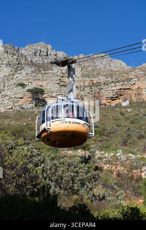 Giro in funivia su Table Mountain, città del Capo, Sud Africa Foto Stock