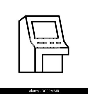 Questa illustrazione mostra un semplice profilo di un computer arcade, mettendo in evidenza la cultura del gioco rétro. Perfetto per design legati all'intrattenimento Illustrazione Vettoriale