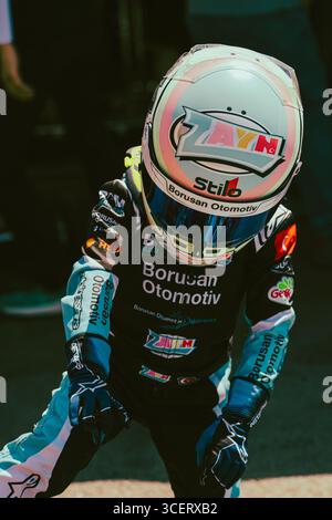 Il pilota turco di karting Zayn ha partecipato al MOTUL 2025 Turkey Karting Championship, Sofuoğlu round, Tuzla Karting Park, Istanbul. Foto Stock