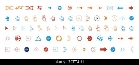 Icona frecce impostata per il download gratuito Illustrazione Vettoriale