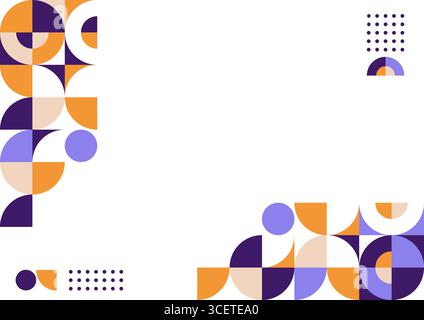 sfondo geometrico astratto con forme arancioni e viola Illustrazione Vettoriale