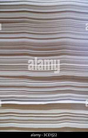 Una rappresentazione artistica di linee fluide e texture intricate in sfumature delicate e neutre che si fondono armoniosamente Foto Stock